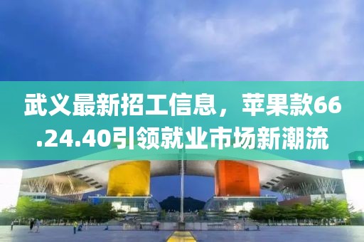 武義最新招工信息，蘋果款66.24.40引領就業市場新潮流