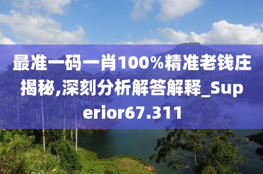最準一碼一肖100%精準老錢莊揭秘,深刻分析解答解釋_Superior67.311