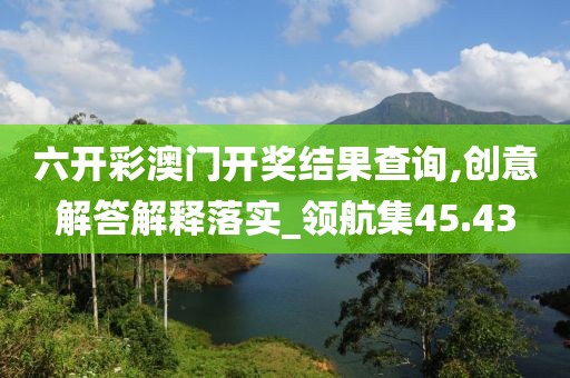 六開彩澳門開獎結果查詢,創意解答解釋落實_領航集45.43