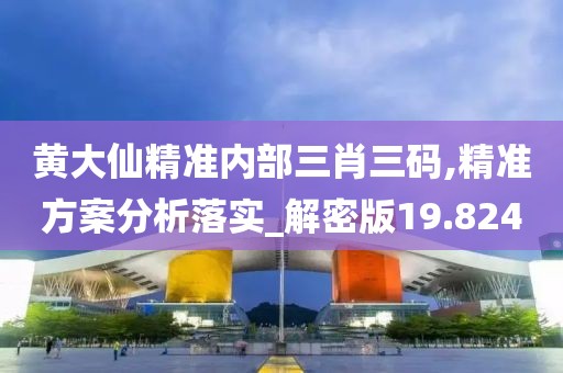 黃大仙精準內部三肖三碼,精準方案分析落實_解密版19.824
