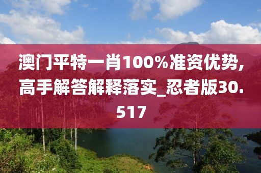澳門平特一肖100%準資優勢,高手解答解釋落實_忍者版30.517