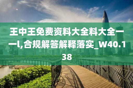 王中王免費資料大全料大全一一l,合規解答解釋落實_W40.138