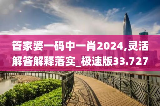 管家婆一碼中一肖2024,靈活解答解釋落實_極速版33.727