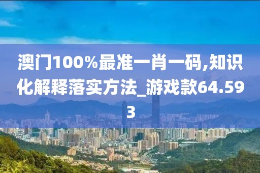 澳門100%最準一肖一碼,知識化解釋落實方法_游戲款64.593
