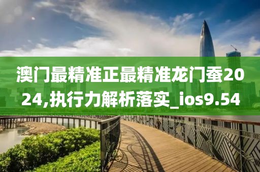 澳門最精準正最精準龍門蠶2024,執行力解析落實_ios9.54