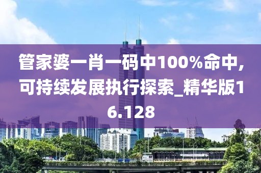 管家婆一肖一碼中100%命中,可持續發展執行探索_精華版16.128