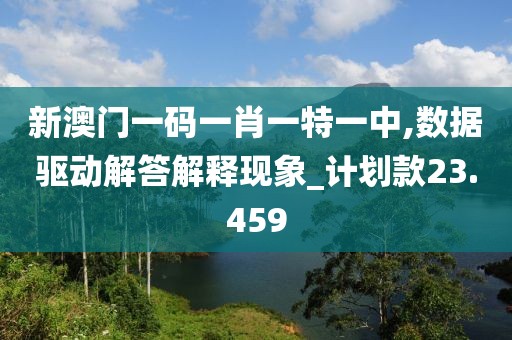新澳門一碼一肖一特一中,數據驅動解答解釋現象_計劃款23.459
