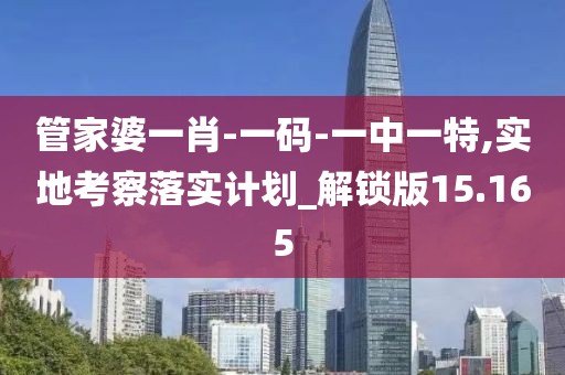 管家婆一肖-一碼-一中一特,實地考察落實計劃_解鎖版15.165
