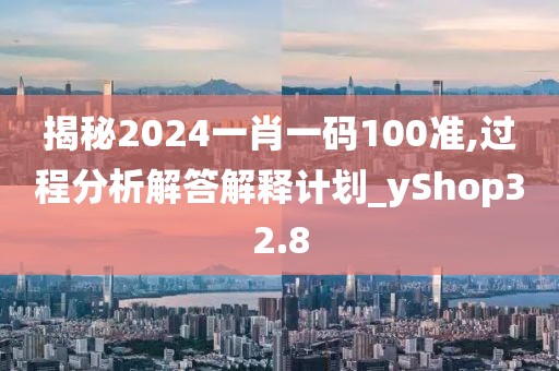 揭秘2024一肖一碼100準,過程分析解答解釋計劃_yShop32.8