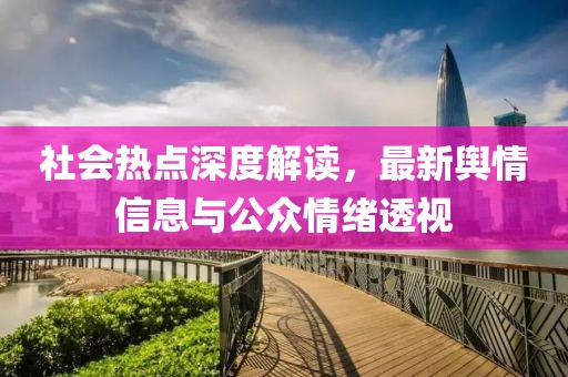社會熱點深度解讀，最新輿情信息與公眾情緒透視