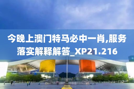 今晚上澳門特馬必中一肖,服務落實解釋解答_XP21.216