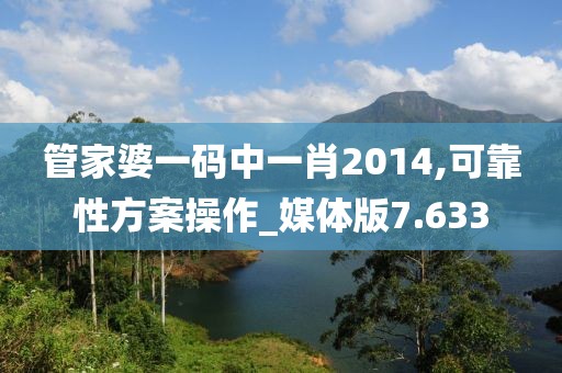 管家婆一碼中一肖2014,可靠性方案操作_媒體版7.633