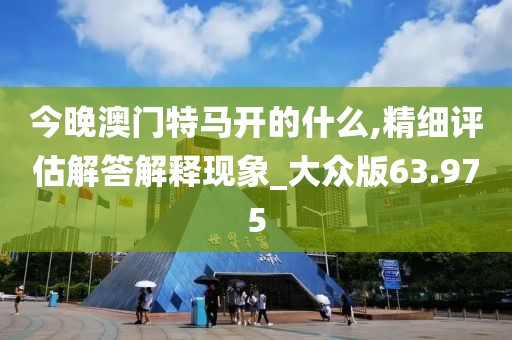 今晚澳門特馬開的什么,精細評估解答解釋現象_大眾版63.975