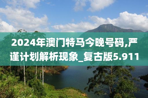 2024年澳門特馬今晚號碼,嚴謹計劃解析現象_復古版5.911