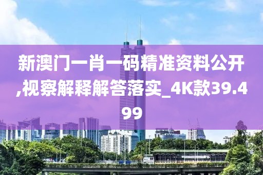 新澳門一肖一碼精準資料公開,視察解釋解答落實_4K款39.499