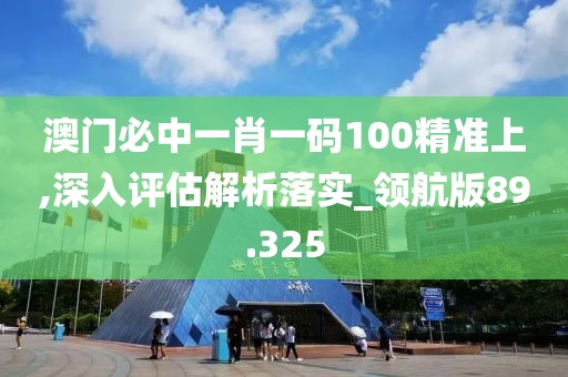澳門必中一肖一碼100精準上,深入評估解析落實_領航版89.325