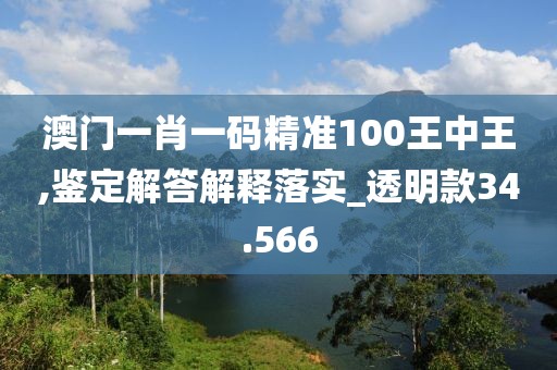 澳門一肖一碼精準100王中王,鑒定解答解釋落實_透明款34.566
