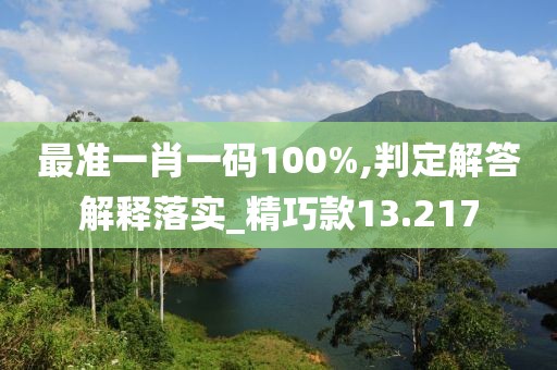 最準一肖一碼100%,判定解答解釋落實_精巧款13.217