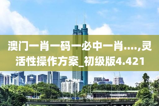 澳門一肖一碼一必中一肖....,靈活性操作方案_初級版4.421