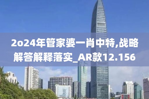 2o24年管家婆一肖中特,戰略解答解釋落實_AR款12.156
