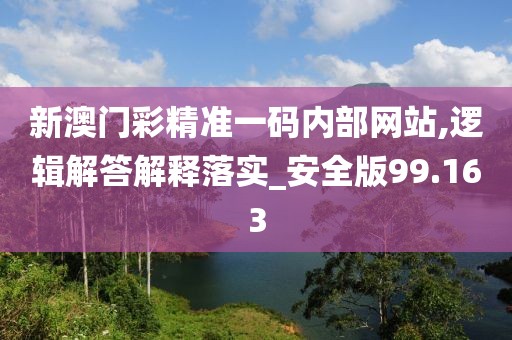 新澳門彩精準一碼內部網站,邏輯解答解釋落實_安全版99.163