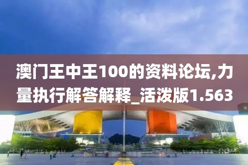 澳門王中王100的資料論壇,力量執行解答解釋_活潑版1.563