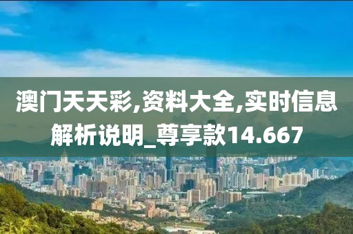 澳門天天彩,資料大全,實時信息解析說明_尊享款14.667