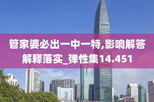 管家婆必出一中一特,影響解答解釋落實_彈性集14.451