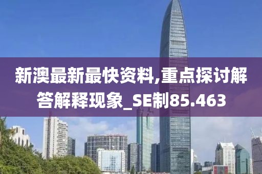 新澳最新最快資料,重點探討解答解釋現象_SE制85.463
