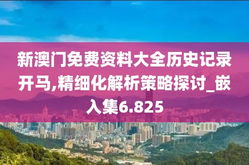 新澳門免費資料大全歷史記錄開馬,精細化解析策略探討_嵌入集6.825