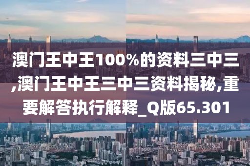 澳門王中王100%的資料三中三,澳門王中王三中三資料揭秘,重要解答執行解釋_Q版65.301