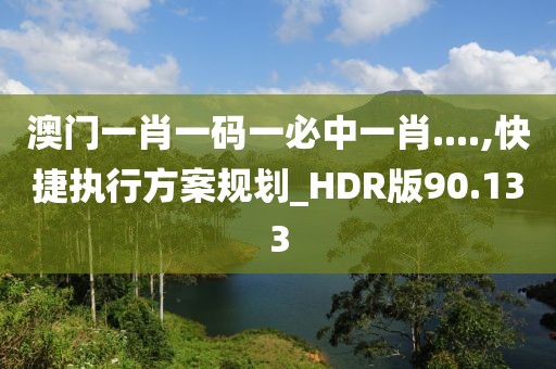 澳門一肖一碼一必中一肖....,快捷執行方案規劃_HDR版90.133