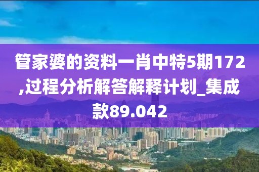 管家婆的資料一肖中特5期172,過程分析解答解釋計劃_集成款89.042