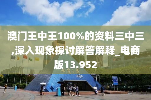 澳門王中王100%的資料三中三,深入現象探討解答解釋_電商版13.952