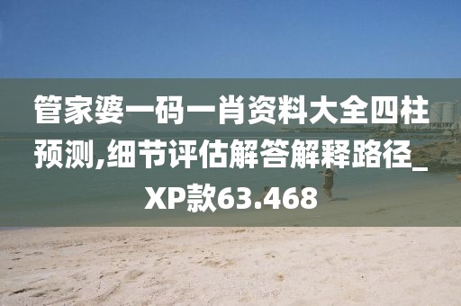 管家婆一碼一肖資料大全四柱預測,細節評估解答解釋路徑_XP款63.468