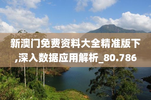 新澳門免費資料大全精準版下,深入數據應用解析_80.786