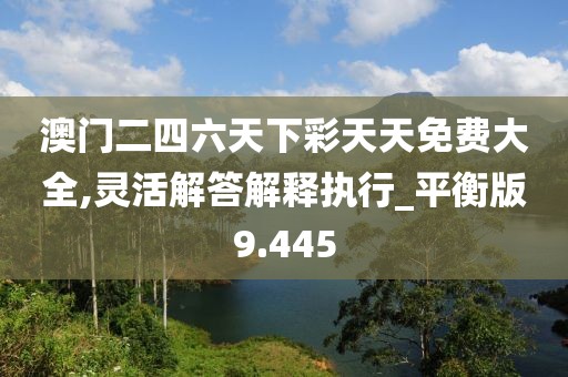 澳門二四六天下彩天天免費大全,靈活解答解釋執行_平衡版9.445
