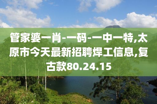 管家婆一肖-一碼-一中一特,太原市今天最新招聘焊工信息,復古款80.24.15