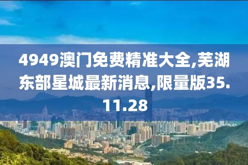 4949澳門免費精準大全,蕪湖東部星城最新消息,限量版35.11.28