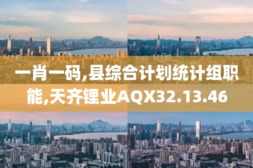 一肖一碼,縣綜合計劃統計組職能,天齊鋰業AQX32.13.46