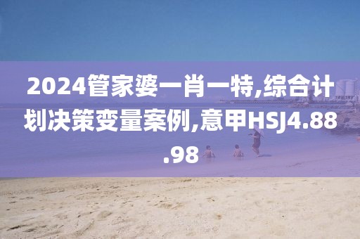 2024管家婆一肖一特,綜合計劃決策變量案例,意甲HSJ4.88.98