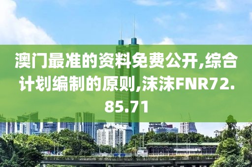 澳門最準的資料免費公開,綜合計劃編制的原則,沫沫FNR72.85.71
