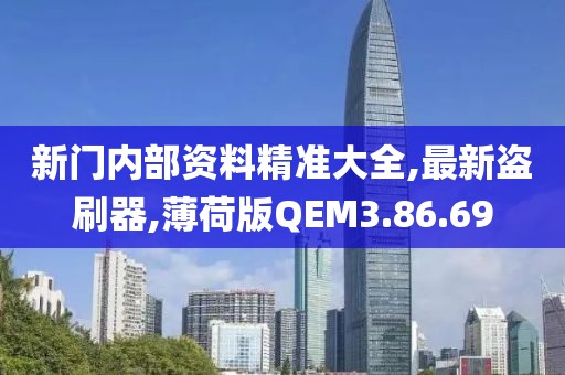 新門內部資料精準大全,最新盜刷器,薄荷版QEM3.86.69