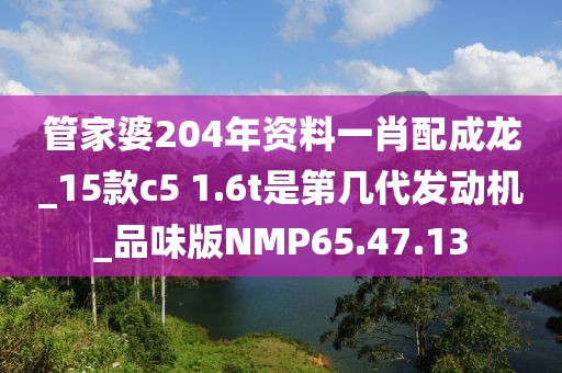 管家婆204年資料一肖配成龍_15款c5 1.6t是第幾代發動機_品味版NMP65.47.13