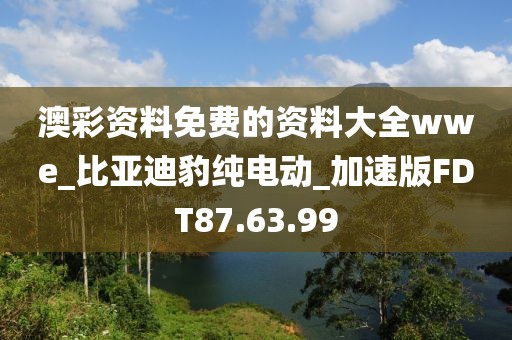 澳彩資料免費的資料大全wwe_比亞迪豹純電動_加速版FDT87.63.99