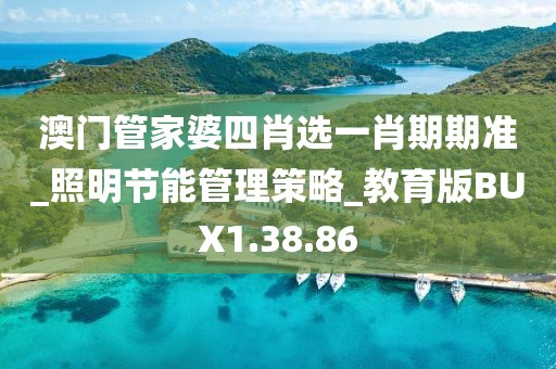 澳門管家婆四肖選一肖期期準_照明節能管理策略_教育版BUX1.38.86