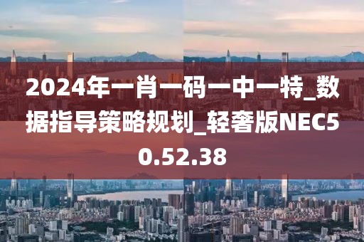 2024年一肖一碼一中一特_數據指導策略規劃_輕奢版NEC50.52.38