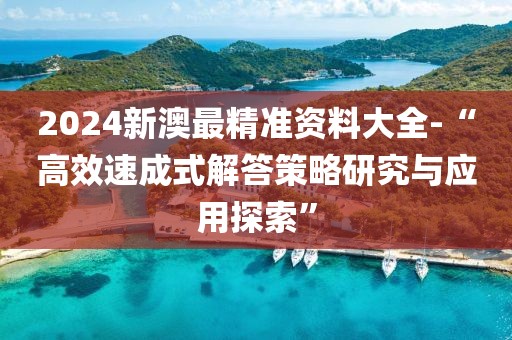 2024新澳最精準資料大全-“高效速成式解答策略研究與應用探索”