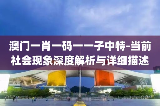 澳門一肖一碼一一子中特-當前社會現象深度解析與詳細描述