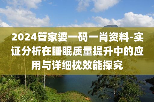 2024管家婆一碼一肖資料-實證分析在睡眠質量提升中的應用與詳細枕效能探究